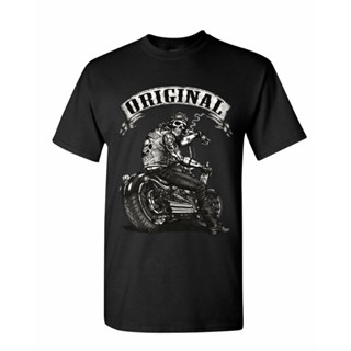 เสื้อยืด พิมพ์ลายหัวกะโหลก Biker Skull Ride Or Die Route 66 สําหรับผู้ชาย