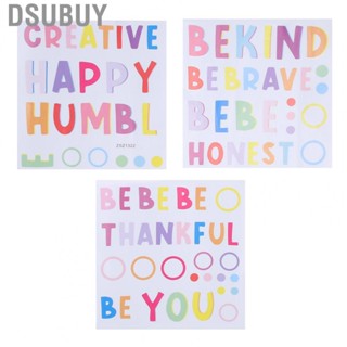 Dsubuy 3Pcs Wall Decal DIY English Letters Self‑Adhesive  For Bedroom Office D