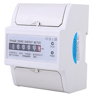 เครื่องวัดพลังงานไฟฟ้าดิจิทัล เฟสเดียว 2 สาย DIN-Rail 10(40) A KWh 220V