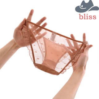 BLISS กางเกงชั้นใน ผ้าฝ้าย เอวต่ํา ผ้าตาข่าย แต่งลูกไม้ สําหรับผู้หญิง