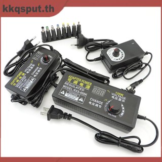 อะแดปเตอร์แปลงพาวเวอร์ซัพพลาย 100-240V AC เป็น DC 9V 12V 24V 1A 2A 3A ปรับได้ พร้อมตัวแปลง DC 8pon THK2