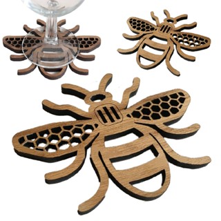 New 1pc Bee Shape Coaster Spring Bee Festival Creative Home Table Cup Coaster