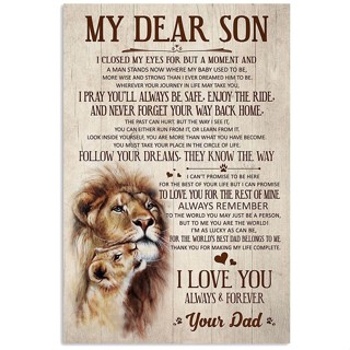 โปสเตอร์ปิดตา ลาย my dear son ของขวัญวันพ่อ สําหรับตกแต่งผนัง