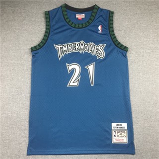 Mitchell And Ness Minnesota Timberwolves ปี 2003-04 สไตล์เรโทร สําหรับผู้ชาย #21 เสื้อกีฬาบาสเก็ตบอล Jennifer Garnett Jersey mx 618833