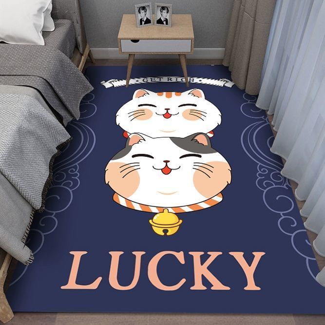 พรมปูพื้น ลายการ์ตูนหัวใจน่ารัก แบบเรียบง่าย สไตล์นอร์ดิก สําหรับห้องนอน ห้องนั่งเล่น - รูปที่ 4