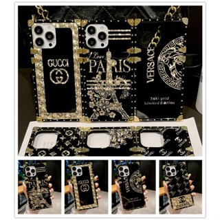 เคสโทรศัพท์มือถือแบบนิ่ม ทรงสี่เหลี่ยม ลายหอไอเฟล พร้อมกระจก สําหรับ OPPO RENO 10 8Z 7Z 8T 9PRO+ 8PRO+ 7SE 7PRO A1 F21 PRO RENO10 RENO8Z RENO7Z 5G 4G