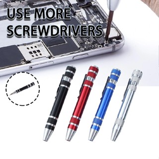 8 IN 1 Mini Pen Screwdriver Precision Repair Tools Kit Set Multipurpose