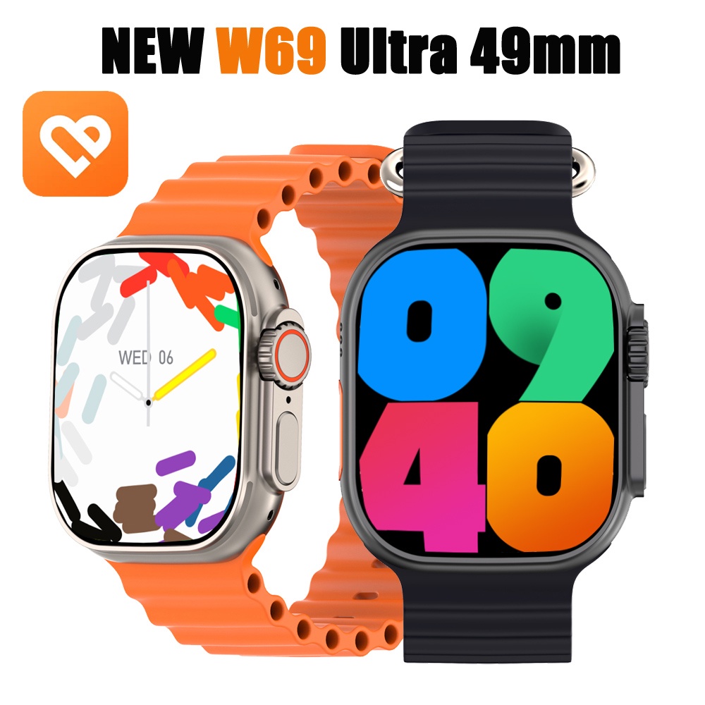 Iwo W69 Ultra Smart Watch Series 8 สมาร์ทวอทช์ เชื่อมต่อบลูทูธ ไร้สาย มีเข็มทิศ ชาร์จ GPS ติดตามเส้นทาง