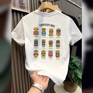 เสื้อยืดคอกลม แขนสั้น ผ้าฝ้ายแท้ ปักลาย Facebook สไตล์อินเดีย สตรีท แฟชั่นสําหรับผู้ชาย ไซซ์ M - 3XL