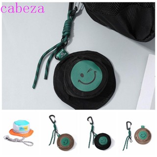 Cabeza กระเป๋าใส่หูฟัง ผ้าแคนวาส รูปหมวก หน้ายิ้ม มีซิป ขนาดเล็ก พกพาง่าย พร้อมพวงกุญแจ สําหรับเด็กผู้ชาย