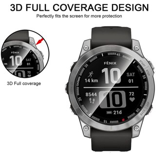 ฟิล์มกันรอยหน้าจอโค้ง 3D อุปกรณ์เสริม สําหรับ Garmin Fenix 7 7X 7S (1 ชิ้น)