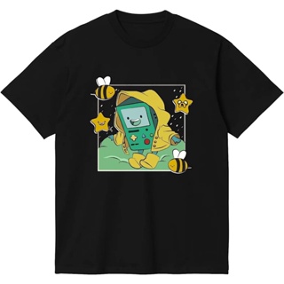 เสื้อยืด พิมพ์ลายโปสเตอร์ Adventure Time Tv Series Merch Undertale สีดํา สําหรับเด็ก