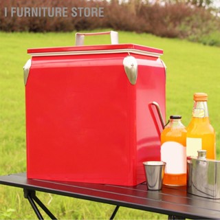 I Furniture store Retro Cola ตู้เย็นขนาดเล็ก Cooler ตู้เย็นเดินทางแบบพกพา 13L สำหรับ Outdoor Camping Picnic 38x32x24cm