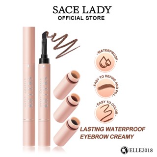 SACE LADY Eyebrow Cream Waterproof Yebrow Cream Long-last Waterproof Air Cushion Dye Eyebrows Gel Brown Tinted With Brush Liquid Eyebrows 【elle20181_th】