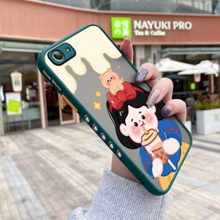เคสโทรศัพท์มือถือแบบแข็ง ใส กันกระแทก ลายการ์ตูนชานมไข่มุก มีลายด้านข้าง สําหรับ VIVO Y53