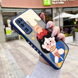 สําหรับ Honor 30 Pro 30s 30 Lite เคส การ์ตูน ชานม เด็กผู้หญิง รูปแบบ ด้านบาง ขอบสี่เหลี่ยม ดีไซน์ใหม่ กันกระแทก ฝ้า ใส เคสโทรศัพท์แข็ง