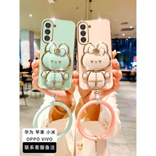 เคส samsung a20 A30 A21 a21s A20S samsung a20 a21s เคสเคลือบไฟฟ้า กระจกเครื่องสําอาง ขาตั้ง นิ่ม พร้อมสายคล้อง