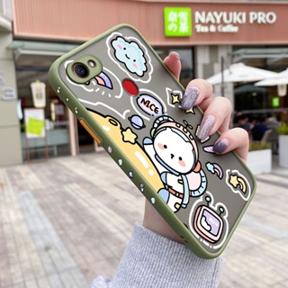 เคสโทรศัพท์มือถือแบบแข็ง ใส กันกระแทก ลายการ์ตูนอวกาศ มีลายด้านข้าง สําหรับ OPPO F5 F5 Plus F5 Youth F7