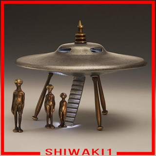 [Shiwaki1] รูปปั้นเอเลี่ยน 4 ชิ้น พร้อมประติมากรรม SPACESHIP สําหรับบ้าน งานแต่งงาน