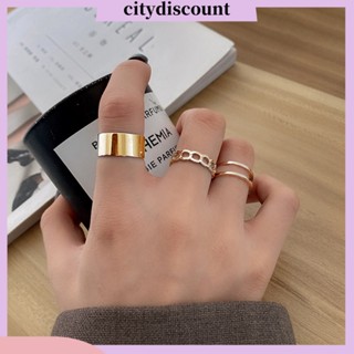 &lt;citydiscount&gt; แหวนสวมนิ้วมือ ปรับได้ วางซ้อนกันได้ อุปกรณ์เสริม สําหรับเครื่องประดับ 3 ชิ้น ต่อชุด