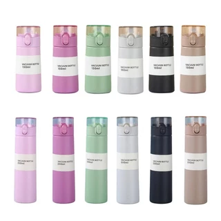 Parischamps ถ้วยเก็บความร้อนขนาดเล็ก, สแตนเลสเปิดด้วยปุ่มเดียวถ้วยฉนวน, Drinkware พร้อมฟาง 150/250ml แก้วเก็บความร้อนป้องกันการรั่วเก็บน้ําแข็ง