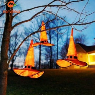 [Halloween Decor] หมวกแม่มด มีไฟ LED เรืองแสง สีเหลือง สําหรับปาร์ตี้ฮาโลวีน