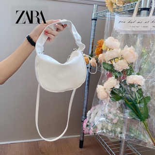 Zara กระเป๋าถือ กระเป๋าสะพายไหล่ แต่งจับจีบ ลายก้อนเมฆ แบบเรียบง่าย สําหรับสตรี