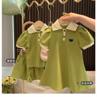 2023 Summer dress New Girls Foreign style dress Childrens Baby Fashion Flying sleeves POLO skirt online Celebrity Summer dress