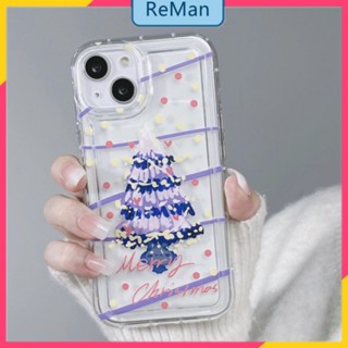 เคสโทรศัพท์มือถือนิ่ม แบบใส ลายกราฟฟิตี้ต้นคริสต์มาส สําหรับ Apple 14 13pro 11 12 Air Cushion Xr Xs 14 14promax 12 11 pro max X Xr Xs max 7 8 Plus 13 pro max 13