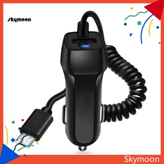 Skym* อะแดปเตอร์ชาร์จโทรศัพท์มือถือในรถยนต์ พร้อมสายเคเบิล Micro USB Type-C