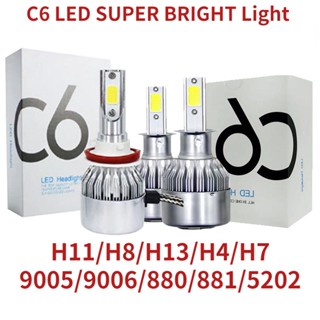 หลอดไฟหน้ารถยนต์ Led C6 H11 H3 H7 H4 H8 9005 9006 H13 6000K 40W 1 ชิ้น