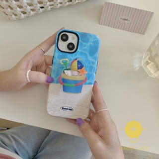 For เคสไอโฟน 14 Pro Max [Summer Beach Toy Detachable Two-piece] เคส Phone Case For iPhone 14 Pro Max 13 12 11 For เคสไอโฟน11 Ins Korean Style Retro Classic Couple Shockproof Protective TPU Cover Shell