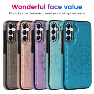เคสมือถือ แบบหนัง ลายดอกไม้ สําหรับ Samsung S23 Plus S22 Ultra A14 A54 A12 A21 S21FE Edge