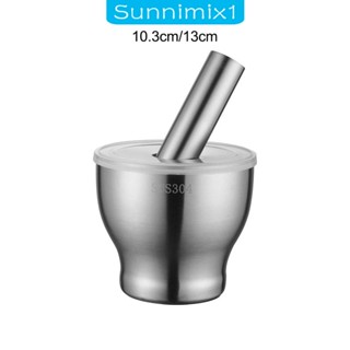 [Sunnimix1] เครื่องบดเครื่องเทศ พร้อมฝาปิด สเตนเลส กันลื่น สําหรับบดกระเทียม เครื่องเทศ