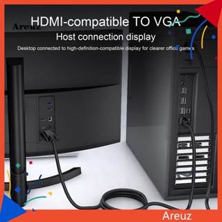 Are สายเคเบิลอะแดปเตอร์แปลงวิดีโอ HDMI เป็น VGA รองรับ 1080P Mini Lossless อุปกรณ์เสริมคอมพิวเตอร์ 18 เมตร