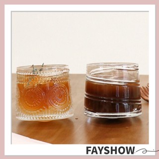 Fay แก้วกาแฟ ลาเต้ แบบใส ลายนูน สไตล์นอร์ดิก วินเทจ สร้างสรรค์