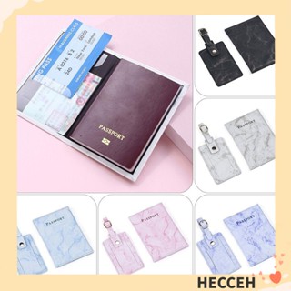 Hecceh 2 ชิ้น / เซต ปกหนังสือเดินทาง สากล แบบพกพา หนัง แท็กกระเป๋าเดินทาง