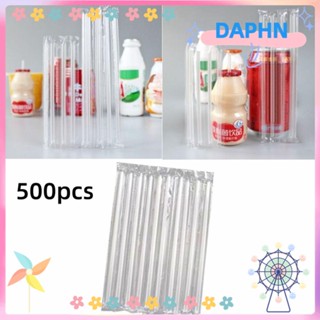 Daphs หลอดพลาสติกใส แบบบาง ใช้แล้วทิ้ง แบบพกพา สําหรับคนเครื่องดื่ม 500 ชิ้น