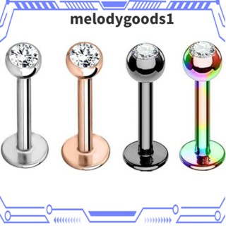 Melodygoods1 ต่างหูสตั๊ด อัญมณี ลิป สเตนเลส แบรนด์ใหม่ ชุดพร้อมเพชรเจาะจมูก สําหรับผู้ชาย และผู้หญิง