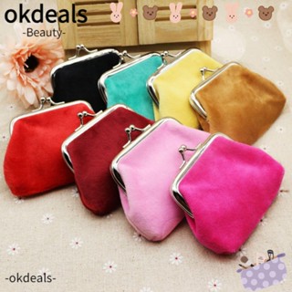 OKDEALS กระเป๋าสตางค์ ผ้าแคนวาส ใส่เหรียญได้ แฟชั่นฤดูใบไม้ร่วง และฤดูหนาว