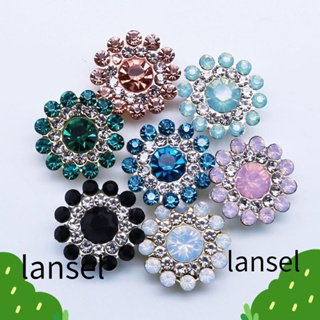 Lansel กระดุมเหล็ก รูปดอกไม้ ประดับคริสตัล พลอยเทียม 14 มม. …