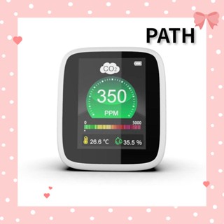 PATH เครื่องตรวจจับก๊าซคาร์บอนไดออกไซด์ CO2 หน้าจอ LED HD สีขาว ขนาดเล็ก สําหรับเดินทาง โรงแรม รถยนต์