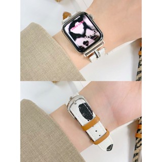 สายนาฬิกาข้อมือหนัง แฟชั่นฤดูร้อน สําหรับ iwatch series 8 Ultra 7 6 5 SE 4 S8 49 มม. 42 มม. 44 มม. 41 มม. 40 มม. 45 มม. 38 มม.