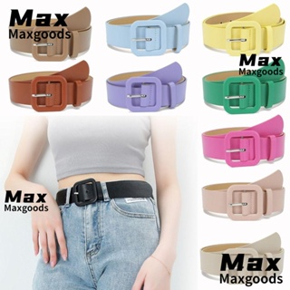 Maxg เข็มขัดหนังแฟชั่น สีแคนดี้ วินเทจ สายรัดเอว แบบบาง