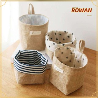Rowans ตะกร้าผ้าฝ้าย ผ้าลินิน แบบแขวน สําหรับจัดเก็บของเล่น