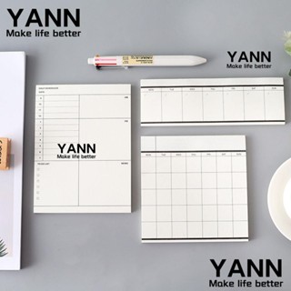 Yann1 แผ่นกระดาษโน้ต แพลนเนอร์ วันเครื่องเขียน วัน สัปดาห์ ตารางเวลา 50 แผ่น