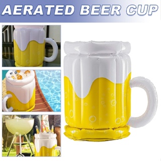 Large Inflatable Beer Ice Bucket Cooler Float Beverage Mug Beach Pool Party