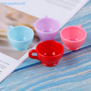 Hihappyhour ใหม่ ถ้วยกาแฟ ทรงกลม ขนาดเล็ก 1:12 สําหรับตกแต่งบ้านตุ๊กตา 3 ชิ้น