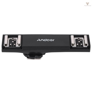 Fw Andoer Dual Hot Shoe Flash Speedlite Bracket Splitter for  D750 D7200 D7100 D7000 D800 D810 D600 DSLR Camera Camcorder