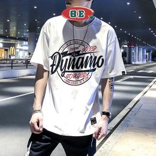 ฮาราจูกุ bf สไตล์ ulzzang หลวม แขนสั้น นักเรียนเกาหลี ins ครึ่งแขน เสื้อยืดสไตล์ฮ่องกง ผู้ชายอินเทรนด์